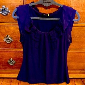 Leifsdottir Purple Silk Sleeveless Blouse